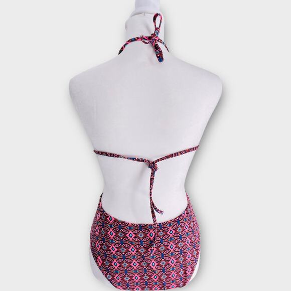 J. Crew O Ring Circle Side Cutout Waist One Piece Swimsuit Womens 4 Geo Print - Picture 6 of 12